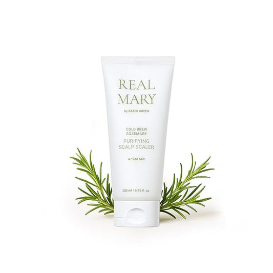 RATED GREEN Real Mary Cold Brew Rosemary Purifying Scalp Scaler with Sea Salt | Korean Deep Cleanse for Dry, Itchy, Flaky Scalp | Hypoallergenic Hair Care for Oily Scalp & Dandruff, 6.76 fl oz-VivaGrace Women