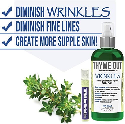All Natural Anti-Wrinkle Face Mist Spray with Thyme, Bakuchiol, AHA, Beta Carotene and Potassium - Fights Wrinkles, Fine Lines, Inflammation, and Dryness While Boosting Collagen (4 oz)-VivaGrace Women