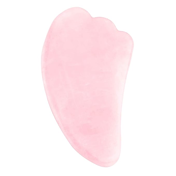 Jovivi Natural Rose Quartz Stone Gua Sha Scraping Massage Tool, Wing-shape Healing Crystal Guasha Board Facial Massager Traditional Scraper Tool-VivaGrace Women