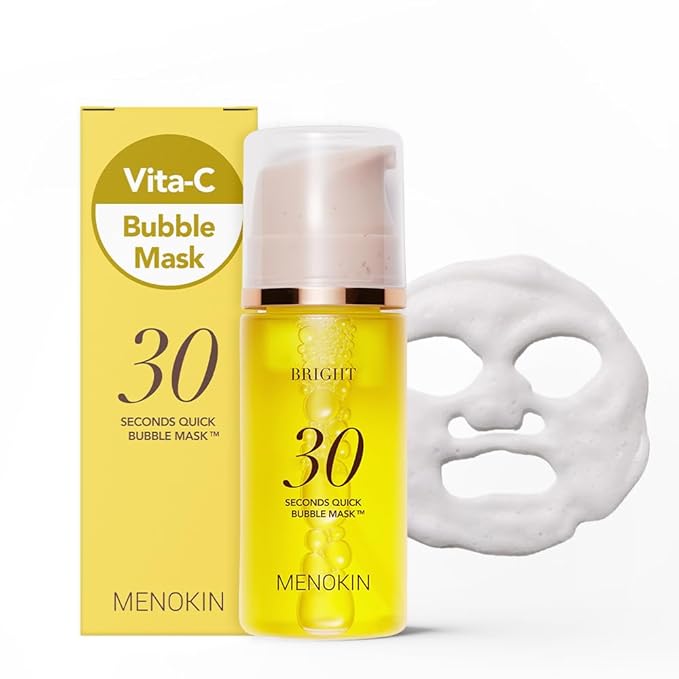 MENOKIN 30 Seconds Quick Bubble Mask [BRIGHT] - [Vitamin C] [Glutathione & Niacinamide] in Micro-bubbles for Dark Spots, Uneven Skin Tone, Korean Skin Care Essential, 70 Uses, 3.21 fl.oz-VivaGrace Women