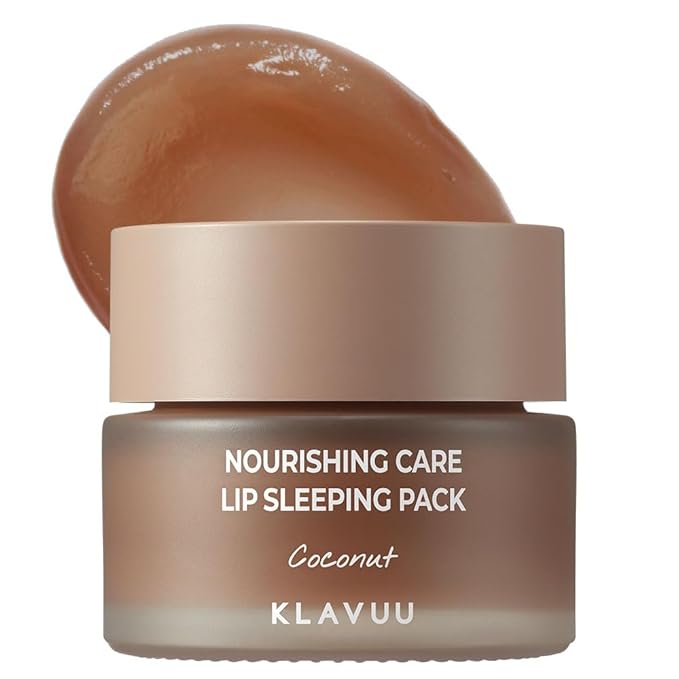 Klavuu Nourishing Care Lip Sleeping Pack - Lip Mask for Exfoliating & Nourishing Lip Treatment Balm for Dry Lips - Natural Moisturizing Lip Oil with - Lip Balm to Repair & Protect Lips 0.7oz (Coconut)-VivaGrace Women
