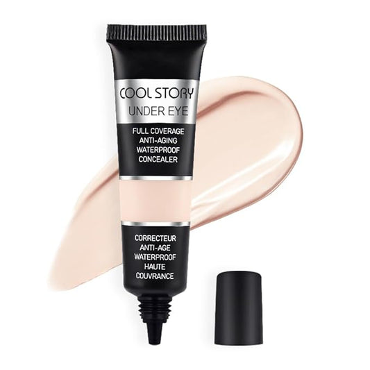 Pro Under Eye Full Coverage Liquid Concealer to Cover Dark Circles, Scars, Redness, Spots, Fine Lines, Corrector Anti-Aging Natural Finish, Moistening Smooth Cream, Waterproof 0.4 fl oz - Light#-VivaGrace Women