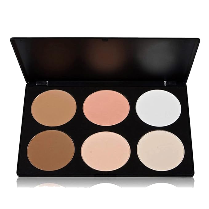 Contour Face Powder Kit Base Foundation Corrector Palette Sleek Pigment Pro Pressed Powder Cosmetics Highlighting Contouring Bronzing Professional Beauty Make up Bronzer Pallet Brown-VivaGrace Women