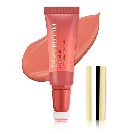 Blush Beauty Wand, Liquid Face Blush Contour Wand with Cushion Applicator, Smooth Cream Blush Wand Natural Matte Finish, Lightweight Blendable Blush Stick Makeup for Cheek,102 Coral-VivaGrace Women