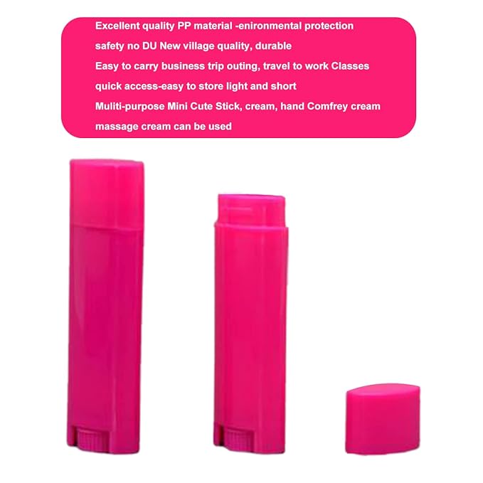 5ml 25Pcs Empty Oval Deodorant Lip balm Tubes Containers Twist-up Refillable Containers for Lipstick,Chapstick,Homemade Lip balm,DIY Deodorants(Hot Pink)-VivaGrace Women
