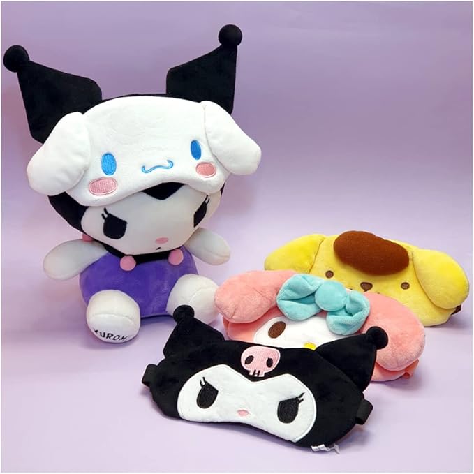 Hello Kitty Friends Characters Sleeping Eye Mask 1PC (Cinnamoroll / Pompompurin) (Kuromi)-VivaGrace Women