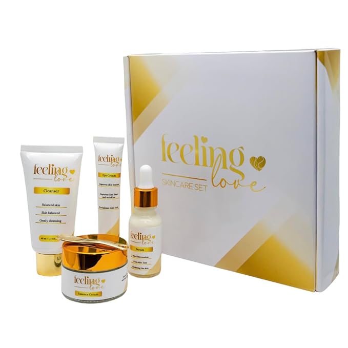 Introducing our exclusive Skincare Set: Cleanser, Serum, Essence Cream, and Eye Cream - Experience the Ultimate 4-Step Natural Beauty Routine for Achieving Radiant, Glowing Skin.-VivaGrace Women