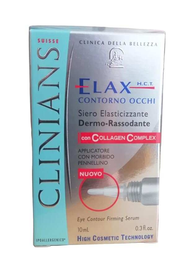 Suisse Clinica Della Bellezza Elax HCT Collagen Complex Eye Contour Firming Serum From Italy, 0.3 Oz.-VivaGrace Women