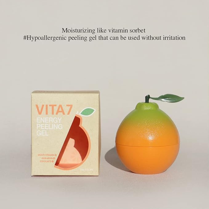 Exfoliant Vita7 AHA BHA Energy Peeling Gel for Dry Trouble Skin, Refreshing, Hydrating, Purifying 100ml 3.38 fl. oz - Exfoliating Wash Vitamin Facial Scrub (The Yeon_Korean skin care)