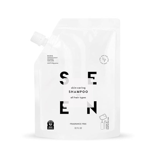 SEEN Shampoo Eco-Refill, Fragrance Free - Non-Comedogenic & Sulfate-Free Hair Shampoo- Dermatologist-Developed - Safe for Sensitive, Eczema & Acne Prone Skin-VivaGrace Women