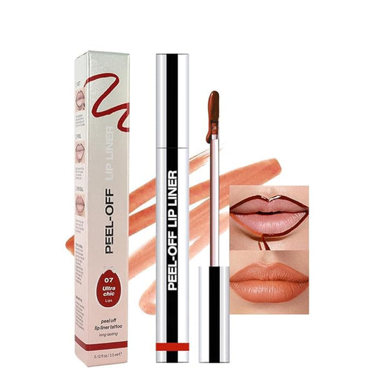 Matte Liquid Lip Stain Peel Off Lip Liner Tattoo - range Red, Waterproof Smudge-Proof Lip Gloss, Long-Lasting Non-Stick Cup Formula, Natural Peel Off Design for All Skin Types #07-VivaGrace Women