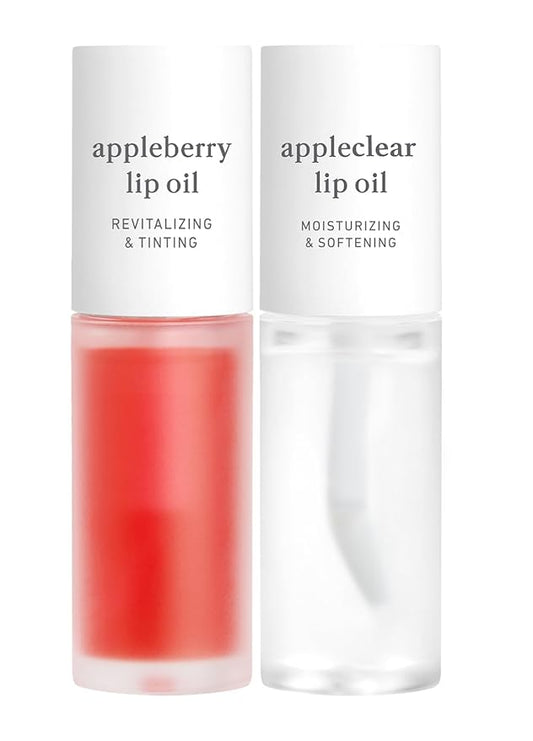 NOONI Vegan Lip Oil Bundle - Appleberry & Appleclear | Lip Stain, Long Lasting, Moisturizing, Plumping, Korean Lip Tint-VivaGrace Women