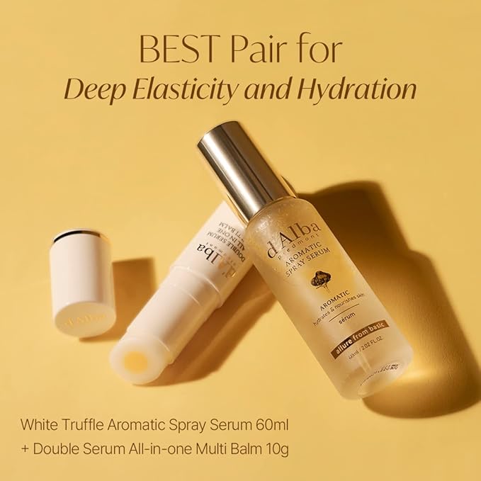 d'Alba White Truffle Vegan Holiday Gift Set, First Aromatic Spray Serum & All In One Multi Balm, Suitable for All Skin Types, Korean Skin Care-VivaGrace Women
