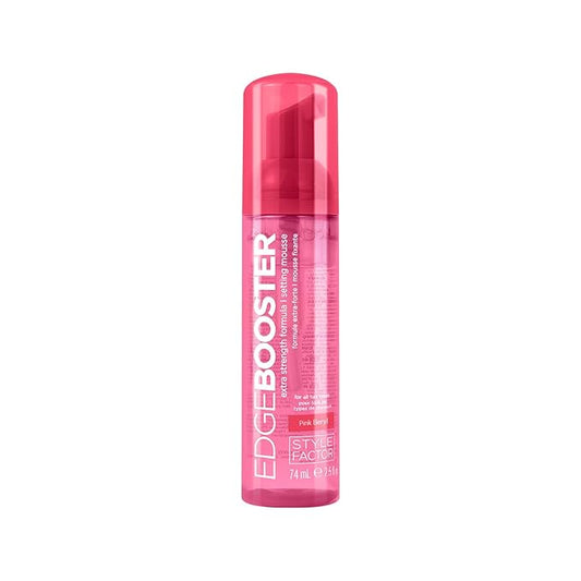 Style Factor EDGE BOOSTER Extra Strength Setting Mousse – Frizz Control, Extra Volume, and Conditioning – 2.5oz Pink Beryl Mousse for Curly Hair-VivaGrace Women