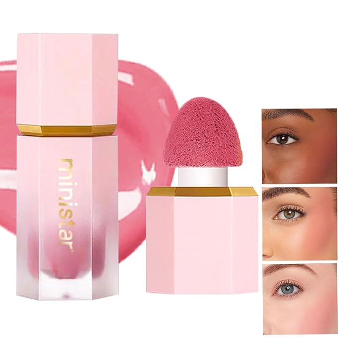 Liquid Blush Makeup, Cream Blush for Cheeks, Waterproof Long Lasting Blush Face Makeup Blush Beauty Wand for Cheeks & Lip Tint Natural Cream Blusher Makeup for All Skin Tones(#02 Rose Ritual)-VivaGrace Women