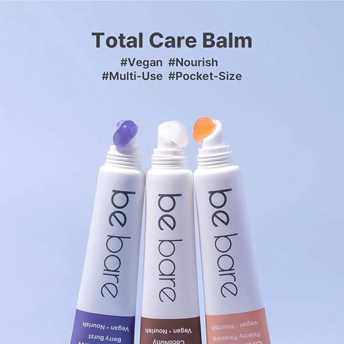 Total Care Balm Variety Pack - Berry Burst, Peachy Pleasure, CocoNutty Nourishing Multi-Balm with Vitamin E for Moisturizing Lips, Nails, Elbows and Dry Skin (3 pc)-VivaGrace Women