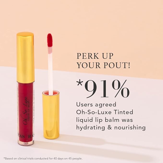 Oh-So-Luxe Liquid Tinted Lip Balm, Hydrating & Nourishing Tinted Lip Oil for dry dark lips, results in Soft & Glowing Lips, Moisturizing, Non-Sticky Berry Red Shade - 0.10 Fl Oz - RAS LUXURY OILS-VivaGrace Women