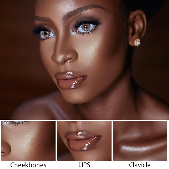 evpct 2Pcs Face Cream Makeup Highlighter Highlight Contour Stick Pearl White & Gold Glitter Contouring Highlighter Makeup Stick and Contour Illuminator Highly Piamented Long Lasting Skin Brighten 9+12-VivaGrace Women