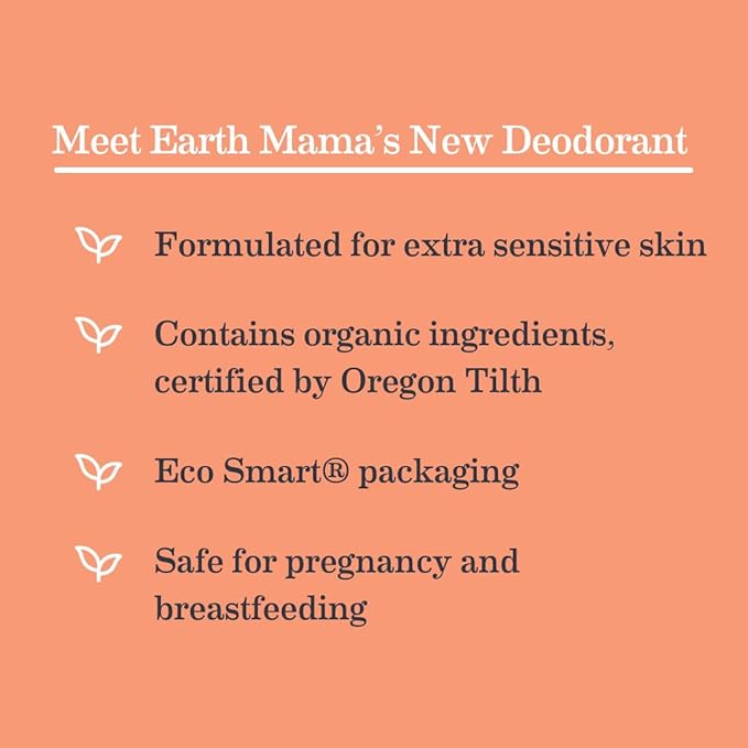 Earth Mama Bright Citrus Deodorant | Safe for Sensitive Skin, Pregnancy and Breastfeeding, Contains Organic Grapefruit and Calendula, No Baking Soda or Aluminum, 2.65-Ounce-VivaGrace Women