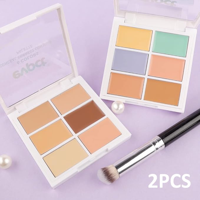 Concealer Cream Makeup Palette Color Corrector,Under Eye Brightener Concealer Dark Circle Concealer Palette,Waterproof Foundation Cream Based Makeup Palette Full Face Contour Kit for Beginners-VivaGrace Women