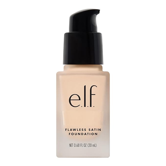 e.l.f. Flawless Finish Foundation, Lightweight & Medium Coverage, Semi-Matte Finish, Snow, 0.68 Fl Oz (20mL)-VivaGrace Women