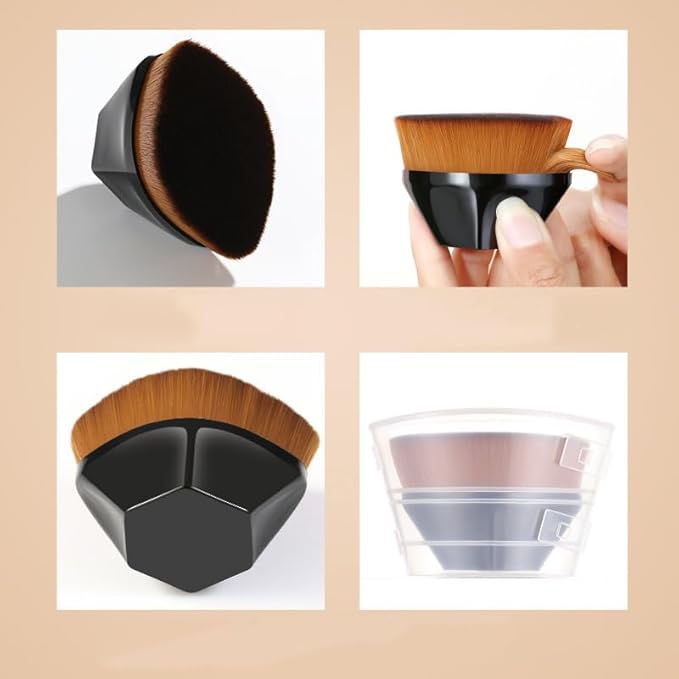 Foundation Makeup Brush Fast Flawless Application Blusher Liquid Cream Powder Cosmetic Body Blending Tool, Black-VivaGrace Women