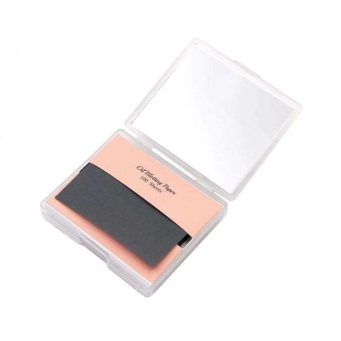 [200 Counts + Mirror Case] Christmas Edition Natural Bamboo Charcoal Oil Blotting Sheets for Face with Mirror Case-VivaGrace Women
