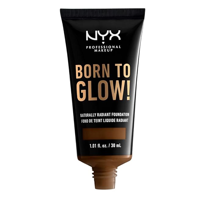 NYX PROFESSIONAL MAKEUP Born To Glow Naturally Radiant Foundation, Medium Coverage - Walnut-VivaGrace Women