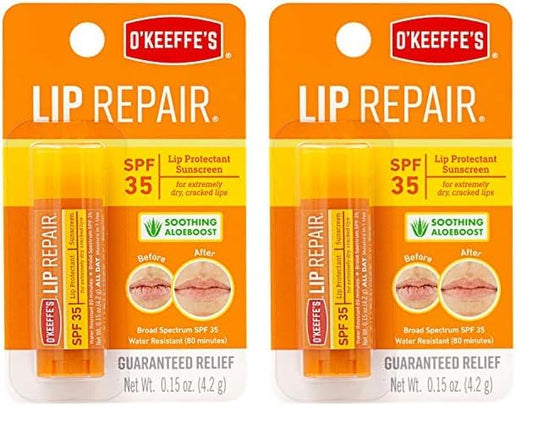 O'Keeffe's Lip Repair SPF 35 Lip Balm Stick, (Pack of 2)-VivaGrace Women