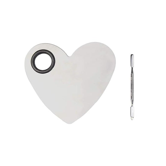 Stainless Steel Heart Shaped Makeup Palette Spatula - Makeup Artist Makeup Enthusiast Tools for Blending Cosmetic Foundation Shades-VivaGrace Women