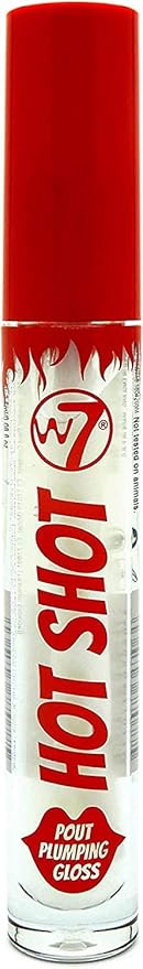 W7 Hot Shot Plumping Gloss Bundle - Enhancing Plump Effect For Fuller Lips - Clear, Natural, High Shine Finish - 2 Pack-VivaGrace Women