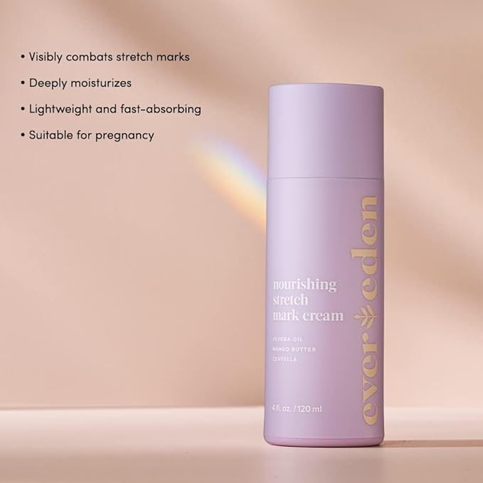 Evereden Nourishing Stretch Mark Cream, 4.0 fl oz. & Golden Belly Serum, 1.7 fl oz. & Soothing Belly Mask for Stretch Marks - 2nd/3rd Trimester Size, 4 pack | 3 Item Bundle Set | Pregnancy Skincare-VivaGrace Women