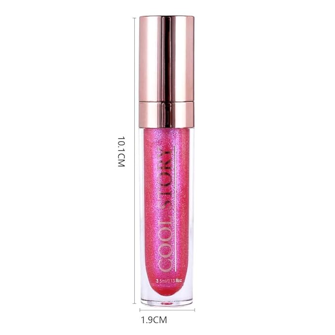 GECOMO Colorful Explosive Pearlescent Lip Gloss 3D Multifunctional Fine Glitter Chameleon Lip Gloss Polarized Diamond Makeup,Magic Big Brush Color Changing Lip Oil(105# BLUISH PURPLE FLASH)-VivaGrace Women