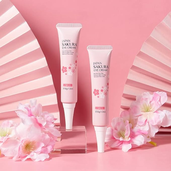 AKARY Sakura Eye Cream, Under Eye Cream to Reduce Dark Circles, Bags, Puffiness, Hydrate Undereye Area, Skincare Eye Cream with Hyaluronic Acid for All Skin Types-VivaGrace Women