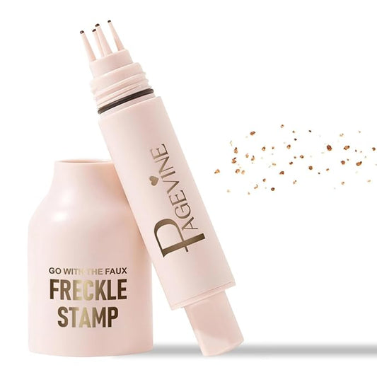 Freckle Stamp Pen, Waterproof Fake Freckles Makeup Tool, Upgrade Liquid Faux Freckles Pen, Quick-Dry, Long-Lasting, Lifelike, Natural Sunkissed Makeup, with Multi-Prong Precision Stamp Head (Light)-VivaGrace Women