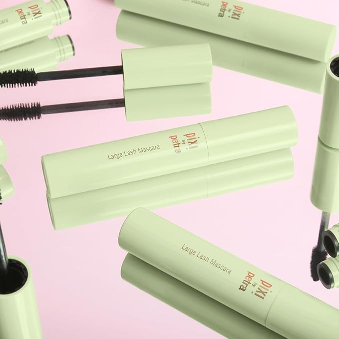 Pixi Beauty Large Lash Mascara - Bold Black 12ml | Intensely Volumizing Mascara | Buildable Formula | Lengthen and Plump Lashes | 0.4 Fl Oz