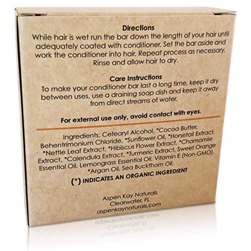 Solid Lemongrass & Sweet Orange Conditioner Bar, Natural & Organic, For All Hair Types Including Frizzy, Sulfate-Free & Cruelty-Free, 2.3 Ounce (2-Pack)-VivaGrace Women