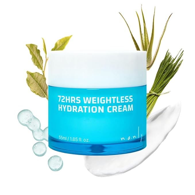 72 Hours Weightless Hydration Cream, Moisturizing Daily Face Cream, Vegan and Cruelty Free, Soothing and Brightening, All Skin Types, Korean Skin Care (1.85 fl.oz.)-VivaGrace Women