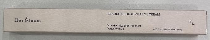 herbloom Bakuchiol Dual Vita Eye Cream | Korean Eye Cream for Dark Circles & Fine Lines | Day & Night Eye Cream for Sensitive Skin | Eye Moisturizer W/Vitamin A & K 0.54 Fl Oz-VivaGrace Women
