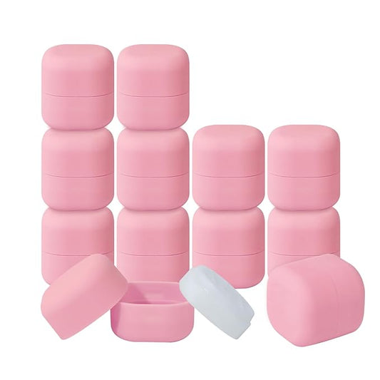 0.25 oz（7g） Empty Lip Balm Square Containers Tubes Lipstick 12 Pieces for Make Natural Lip Balm Lip Care - DIY & BPA FREE (Pink)-VivaGrace Women