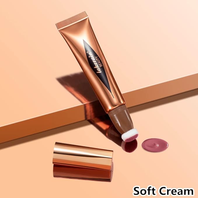 Go Ho Liquid Blush Beauty Wand,Soft Cream Blush Makeup,Liquid Face Blush Stick Contouring with Cushion Applicator,Easy to Blend & Long Lasting & Smooth Natural Dewy Finish,02 Happy Rose Blush-VivaGrace Women