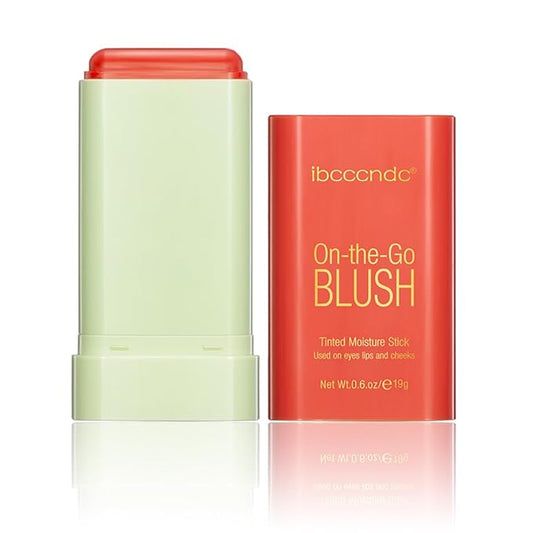 Multi-Use Makeup Blush Stick, Tinted Solid Moisturizer On-the-Go Blush, Multi-use Cream Blush Stick for Cheek & Eyes & Lips, Waterproof Natural Nude Makeup for All Skin (3# Coral Orange)-VivaGrace Women