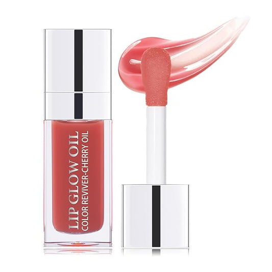 Hydrating Lip Glow Oil Moisturizing Plumping Lip Tint Lip Gloss Transparent Lip Balm Long Lasting Nourishing Repairing Lightening Lip Lines (012# ROSEWOOD)-VivaGrace Women