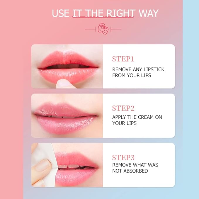 BIOAQUA Strawberry Fruit Moisturizing Lip Mask Hydrating Oil Dry Lips Repair Cracked Skin Cream 13g 0.46oz-VivaGrace Women