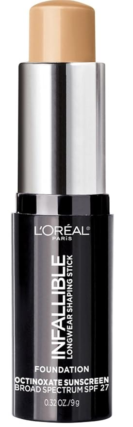 L'Oreal Paris Makeup Infallible Longwear Shaping Stick Foundation, 406 Warm Beige, 1 Tube, 0.32 Ounce-VivaGrace Women