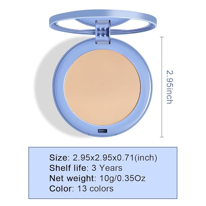 evpct Kaely Oil Control Pressed Face Powder, Get Smooth Flawless Fine Lines and Lightweight Finishing Foundation, Control Shine Long Lasting Waterproof Face Setting Powder Cosmetic, 05 Ivory Buff-VivaGrace Women