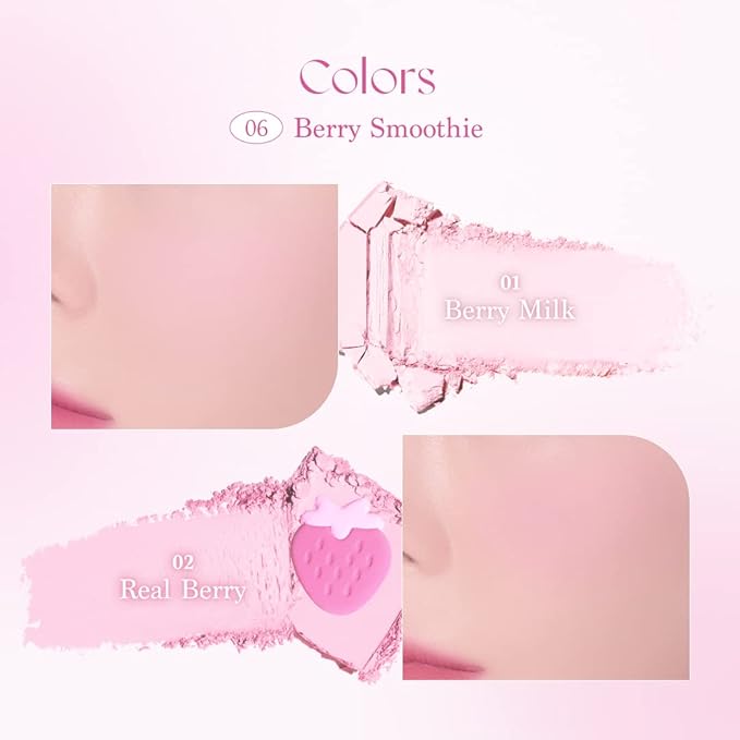 Dasique Blending Mood Cheek #06 Berry Smoothie | 4 Blendable Shades in Lightweight Smooth Powder | Vegan | Pink Blush-VivaGrace Women