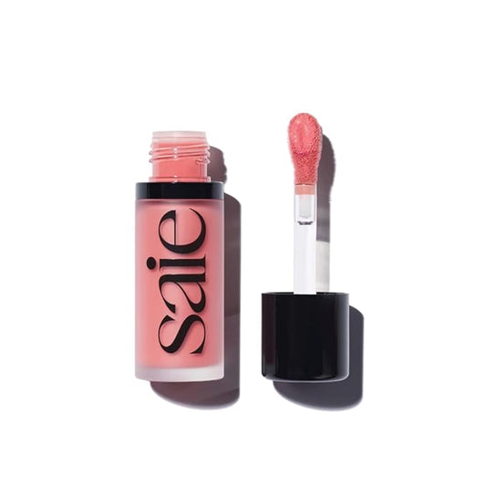 Saie Dew Blush - Lightweight Liquid Blush with a Blendable + Buildable Cream Finish - Dewy Cheek Tint with Doe Foot Wand Makeup Applicator - Neutral Pink Blush - Sweetie (.40 oz)-VivaGrace Women