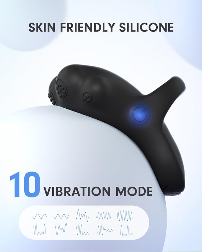 Portable Facial Massage Ball, Waterproof Rechargeable Powerful Multifunctional Eye Face Finger and Neck Massager, Black-VivaGrace Women