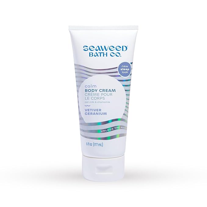 Seaweed Bath Co. Calm Body Cream - Vetiver Geranium | Soothing Hand and Body Lotion With Oat Milk, Shea Butter, and Chamomile | Natural, Vegan Moisturizer For Dry Skin | 6 oz-VivaGrace Women